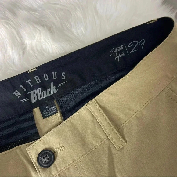 Nitrous Black Stretch Hybrid Performance Shorts Size 29 Khaki Tilly’s NWT - Picture 4 of 5